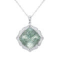 Luxury Sweater Chain Femininity S925 Silver Set Large Natural Green
