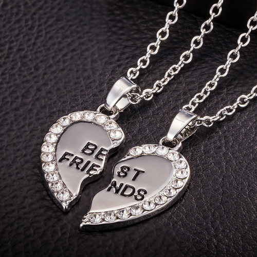 BondedHeartsâ„?â€?Custom Couple Necklaces (Split Heart Set)